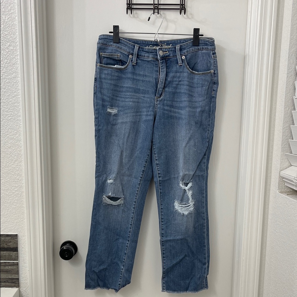 Universal Thread Blue Distressed Ankle Jeans
